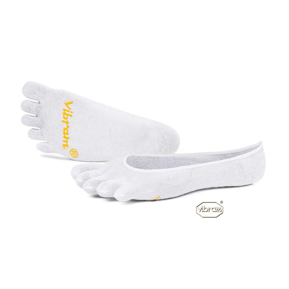 Men's Vibram 5TOE Ghost Socks White | CA_K07