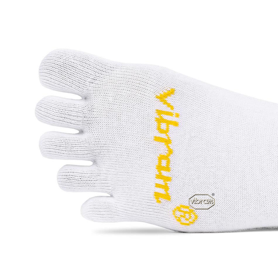 Men's Vibram 5TOE Ghost Socks White | CA_K07