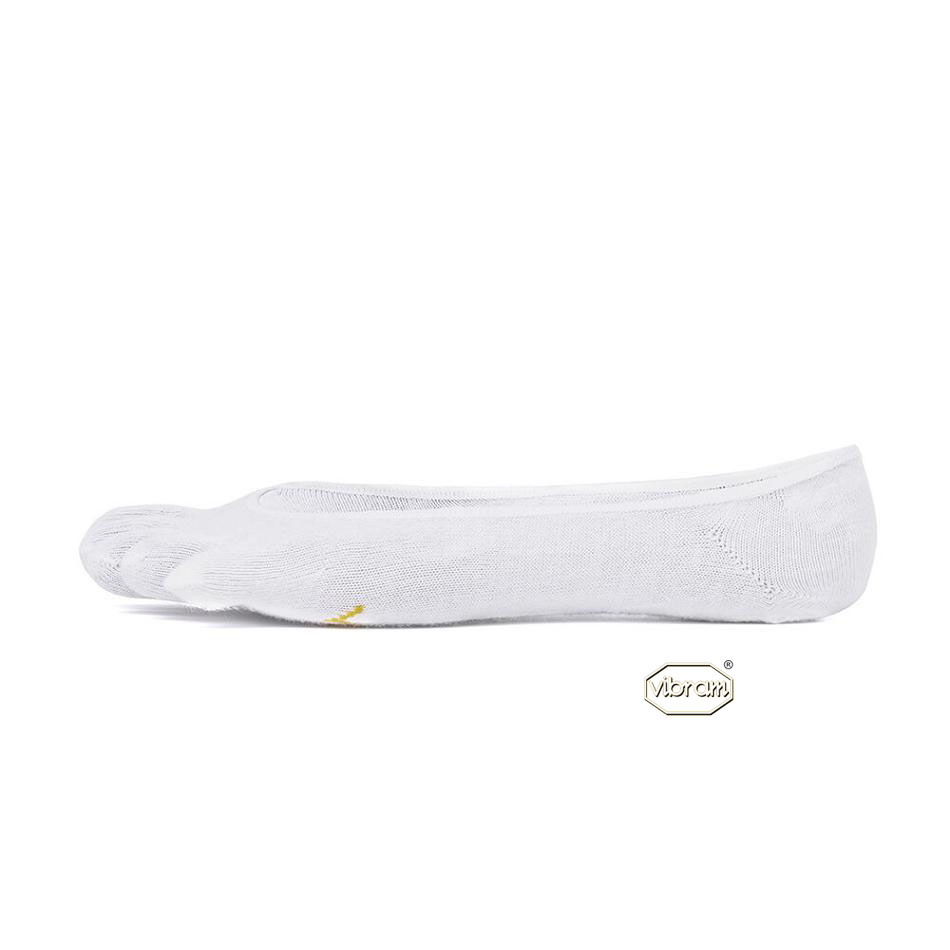 Men\'s Vibram 5TOE Ghost Socks White | CA_K07