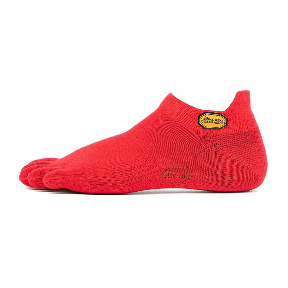 Men\'s Vibram 5TOE No Show Socks Red | CA_P32