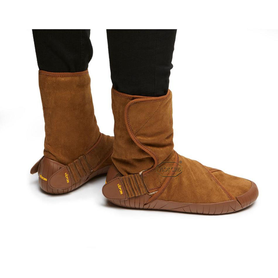 Men's Vibram Furoshiki Classic Shearling Mid Boots Brown | CA_P05