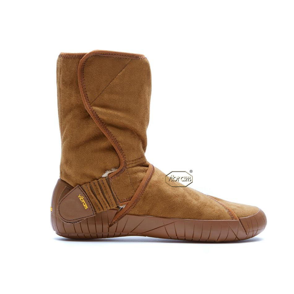 Men's Vibram Furoshiki Classic Shearling Mid Boots Brown | CA_P05