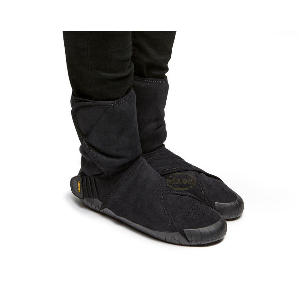 Men's Vibram Furoshiki Eastern Traveler Classic Shearling Mid Boots Black | CA_H56