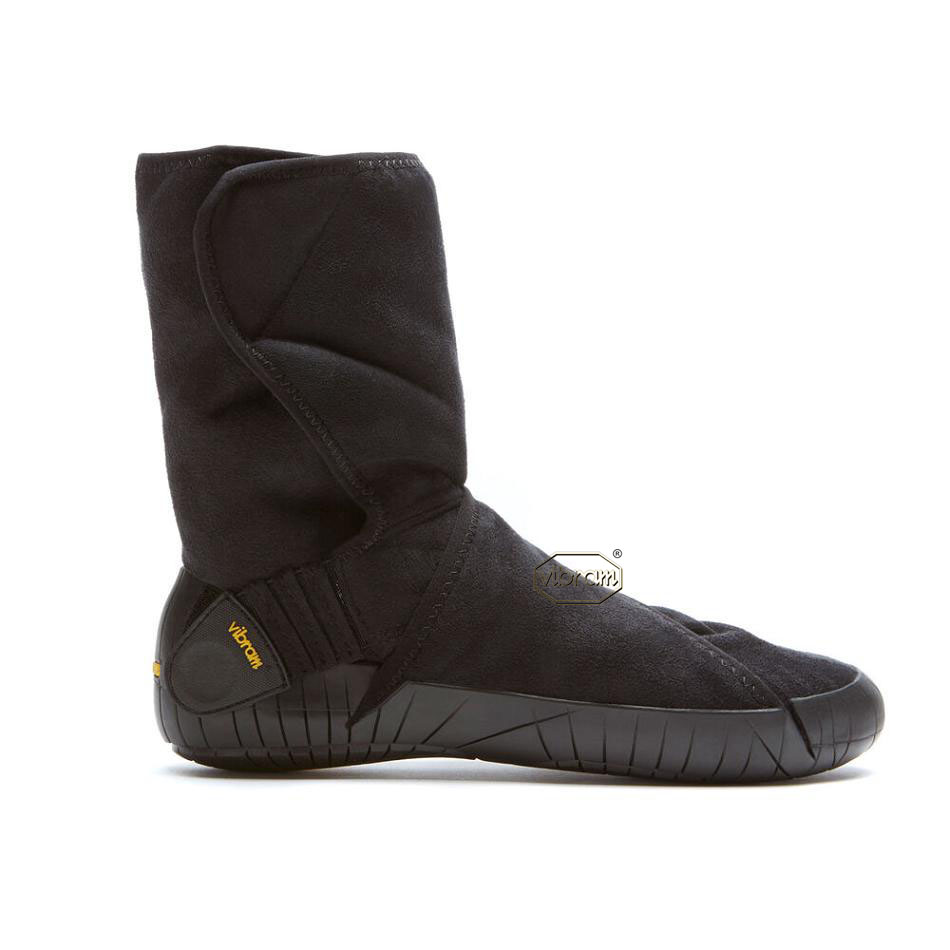 Men's Vibram Furoshiki Eastern Traveler Classic Shearling Mid Boots Black | CA_H56