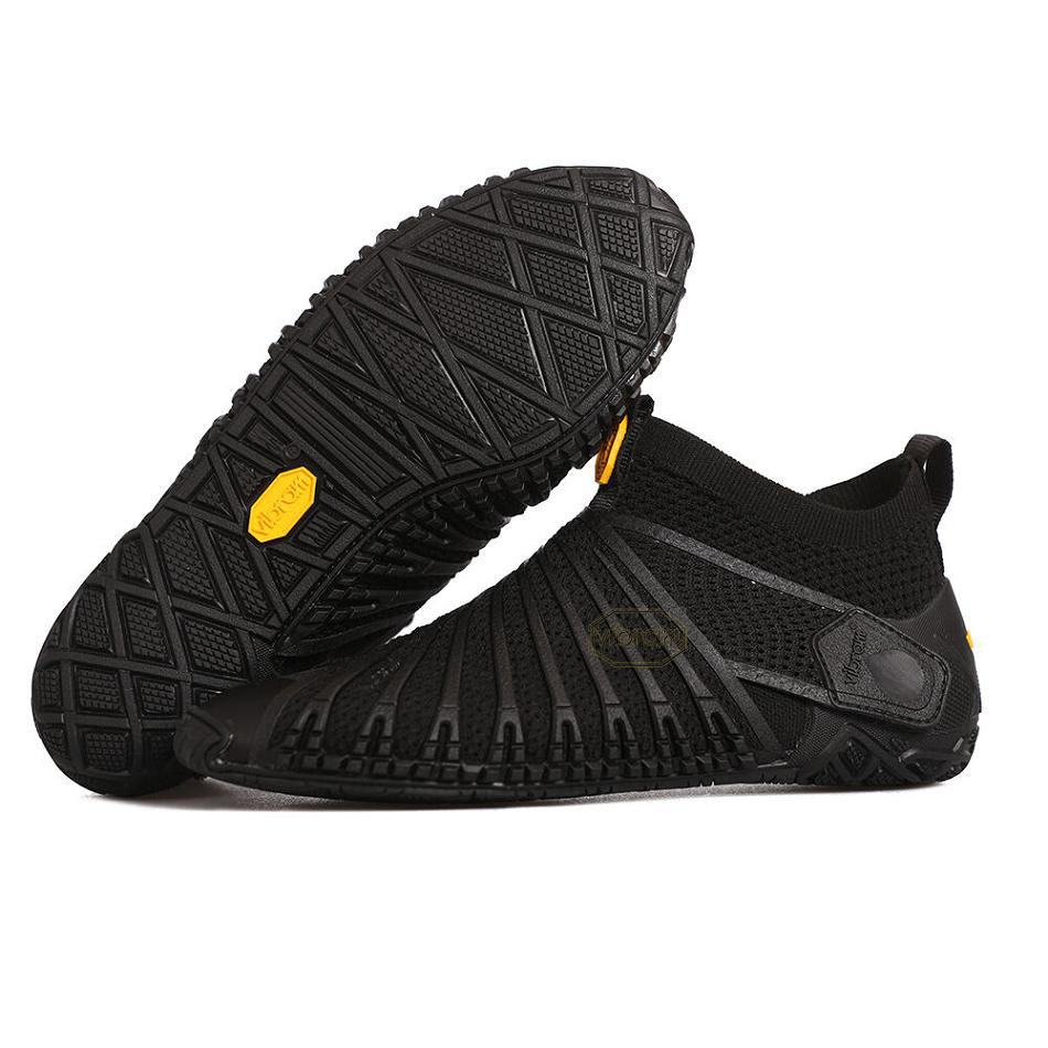 Men\'s Vibram Furoshiki Knit High Shoes Black | CA_K82