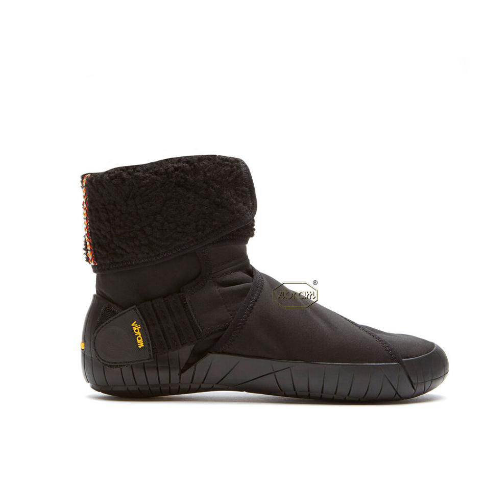 Men\'s Vibram Furoshiki New Yorker Mid Boots Black | CA_D35