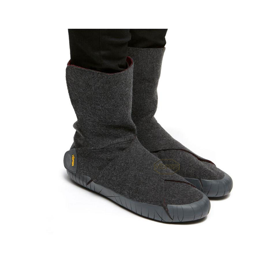 Men's Vibram Furoshiki Russian Felt Mid Boots Grey | CA_F78