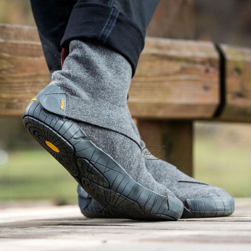 Men's Vibram Furoshiki Russian Felt Mid Boots Grey | CA_F78