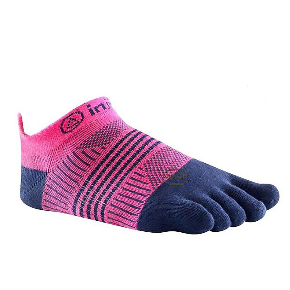 Men\'s Vibram Injinji W\'s Run Lightweight Socks Pink / Navy | CA_F03