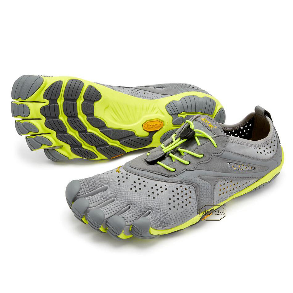 Men\'s Vibram V-Run Running Shoes Grey / Yellow | CA_P77