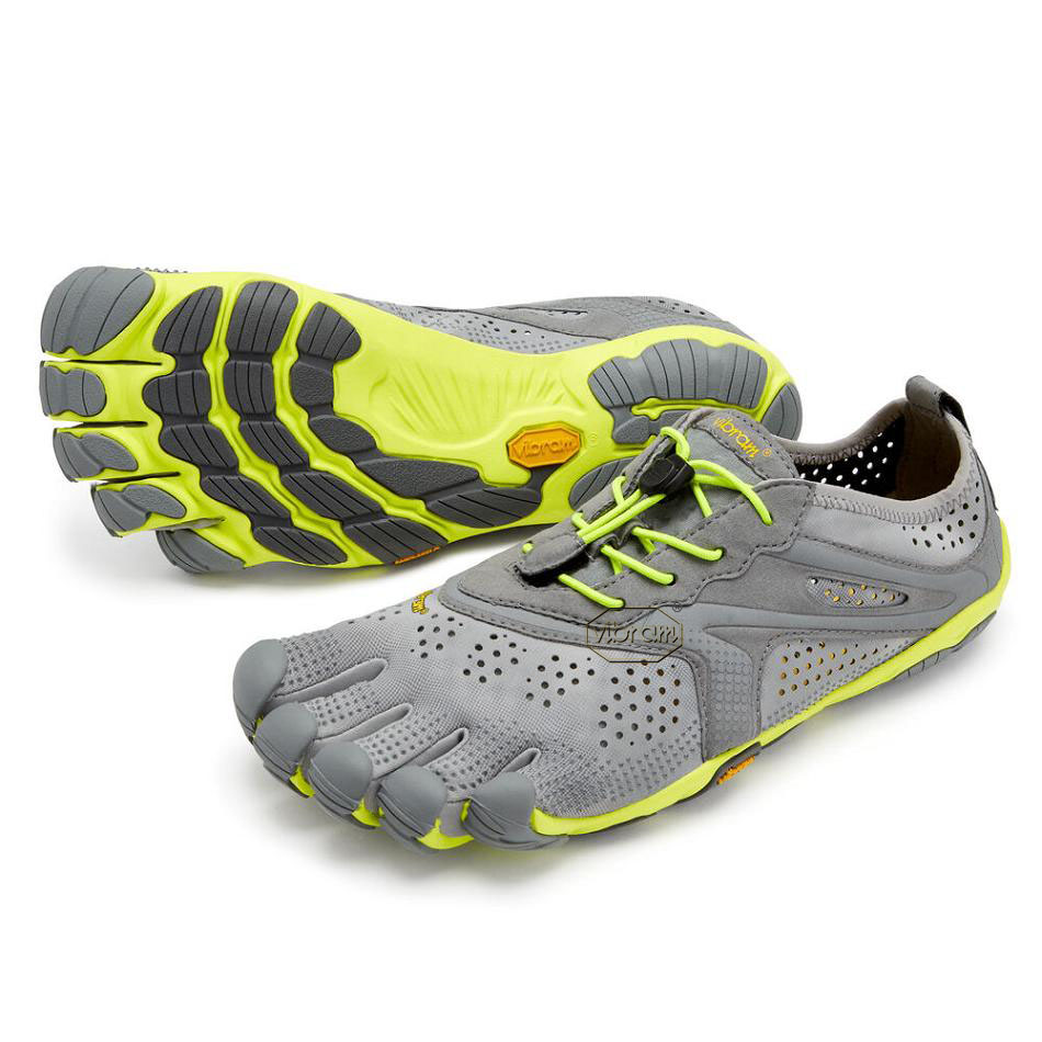 Men\'s Vibram V-Run Training Shoes Grey / Yellow | CA_L38