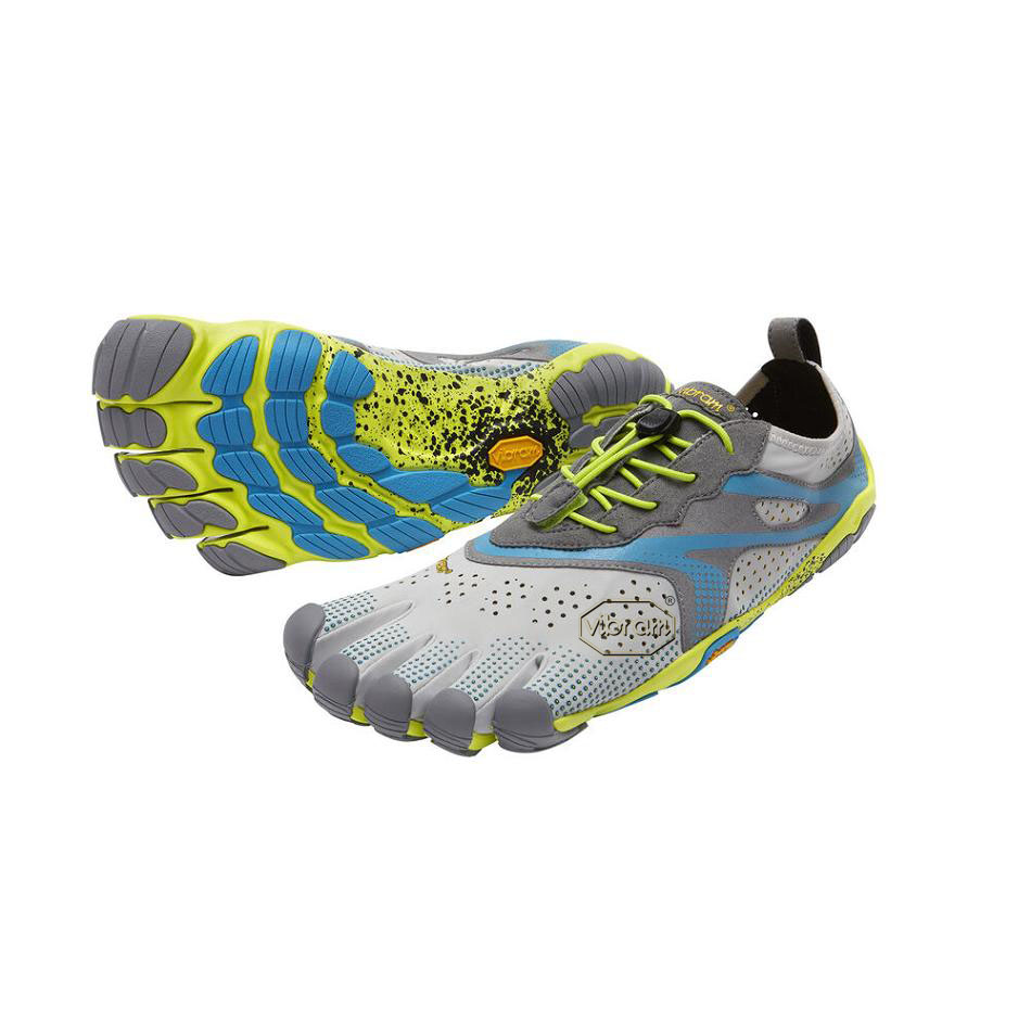 Men\'s Vibram V-Run Training Shoes Grey / Blue | CA_R46