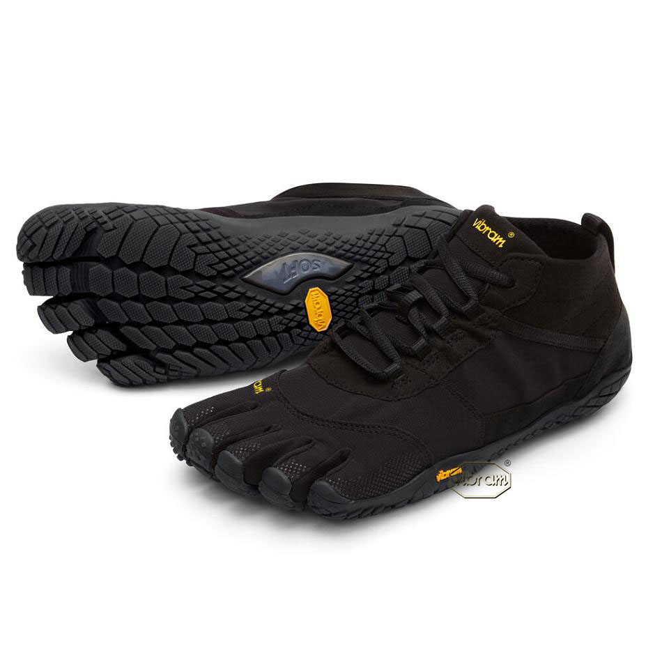 Men\'s Vibram V-Trek Hiking Shoes Black | CA_M18