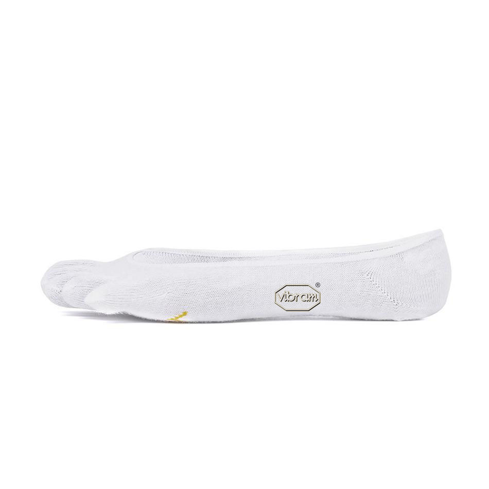 Women\'s Vibram 5TOE Ghost Socks White | CA_U73