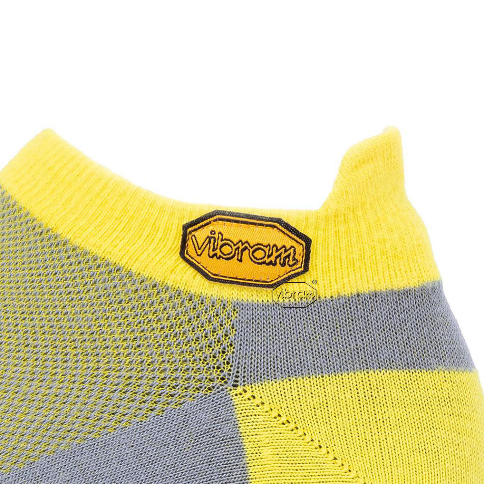 Women's Vibram 5TOE No Show Socks Yellow / Grey | CA_L35