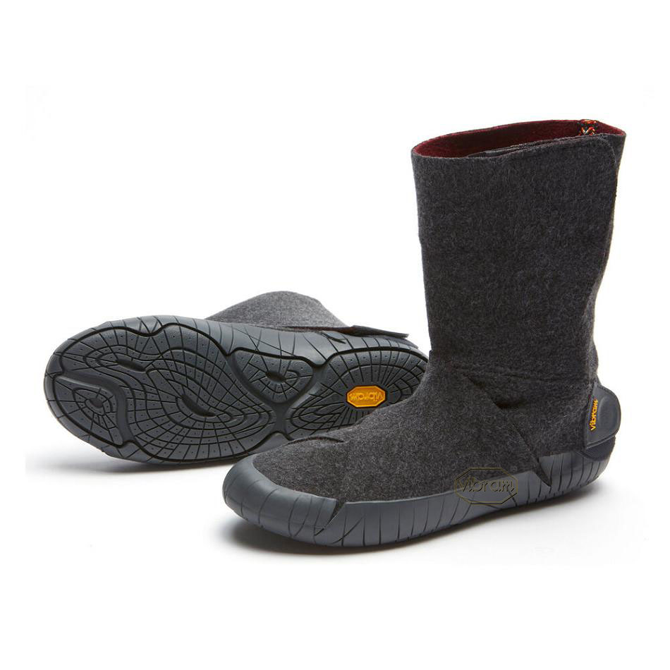 Women\'s Vibram Furoshiki Russian Felt Mid Boots Grey | CA_B40