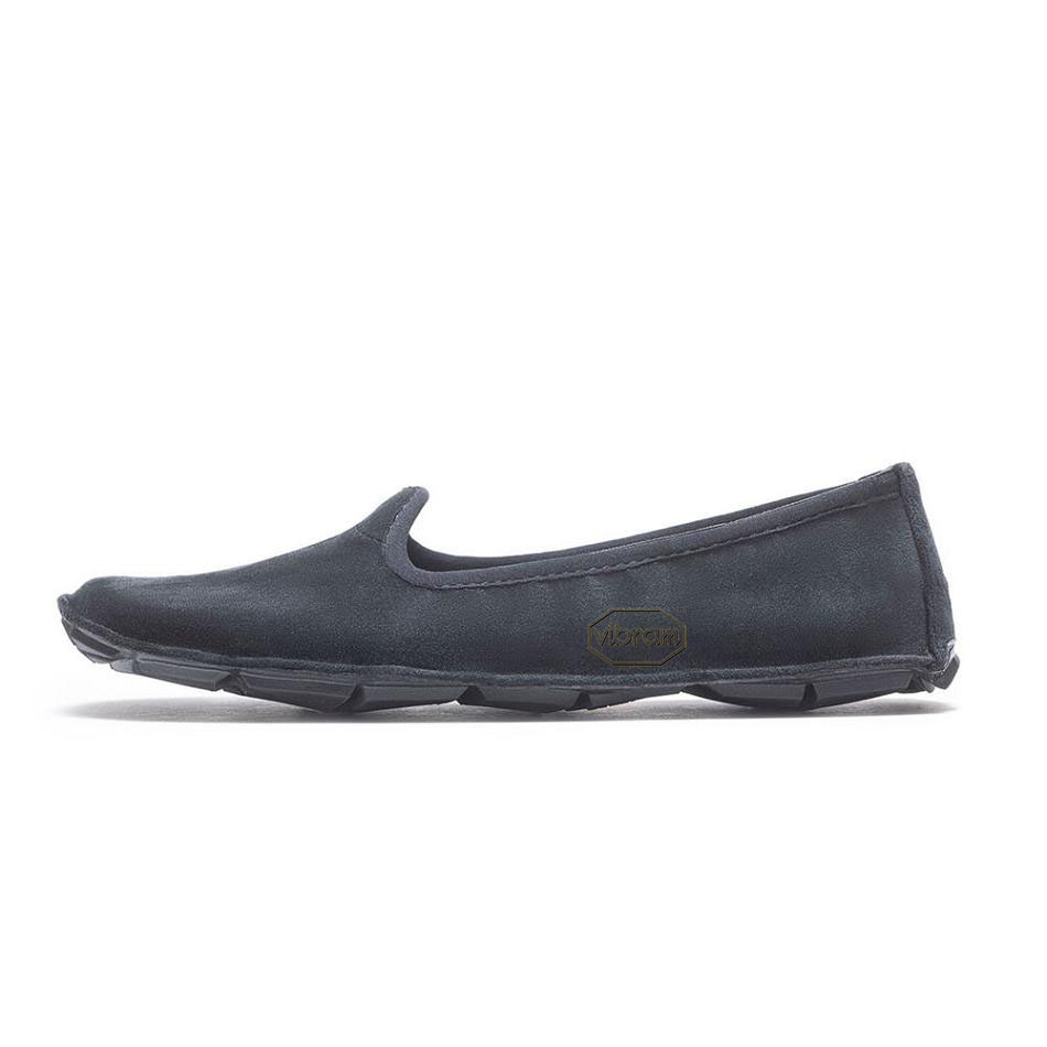 Women's Vibram One Quarter Velvet Shoes Black | CA_L17