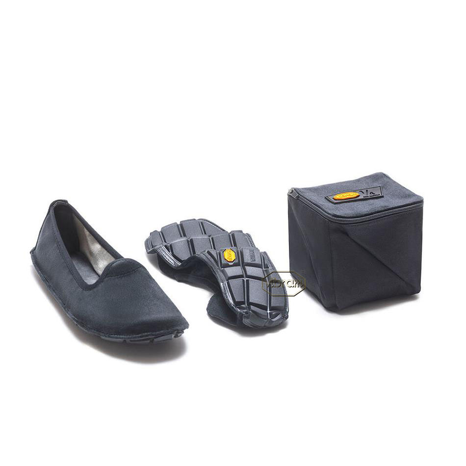 Women's Vibram One Quarter Velvet Shoes Black | CA_L17