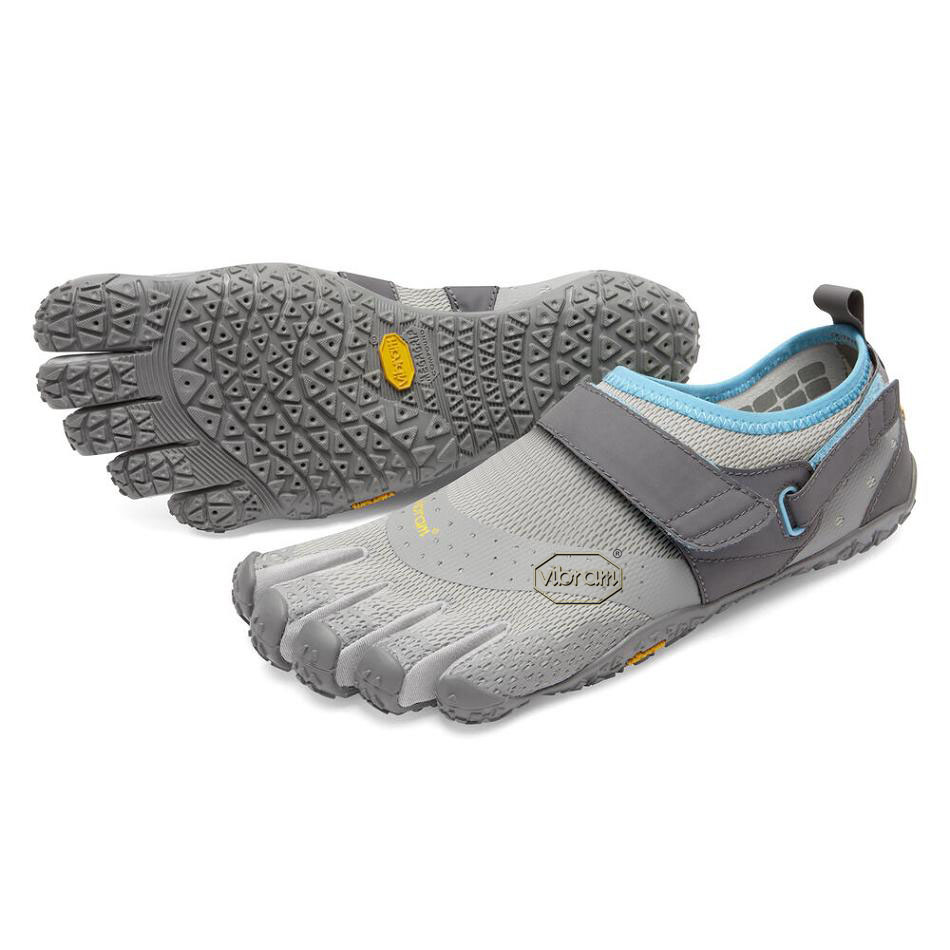 Women\'s Vibram V-Aqua Water Shoes Light Grey / Blue | CA_S82