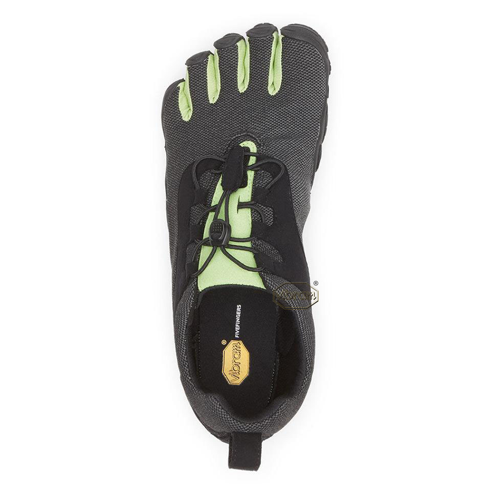 Women's Vibram V-Run Retro Running Shoes Black / Green / Black | CA_X85