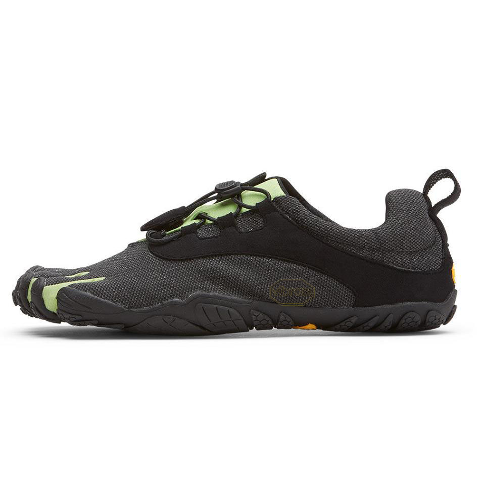 Women's Vibram V-Run Retro Running Shoes Black / Green / Black | CA_X85