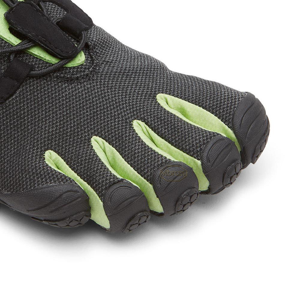 Women's Vibram V-Run Retro Running Shoes Black / Green / Black | CA_X85