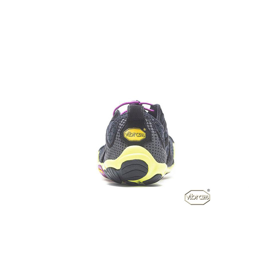 Women's Vibram V-Run Running Shoes Black / Yellow / Purple | CA_A54