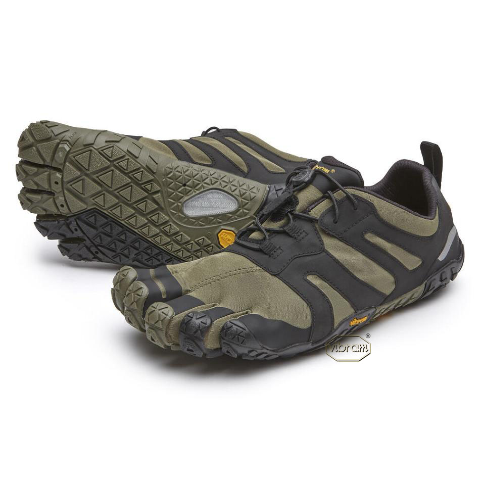 Women\'s Vibram V-Trail 2.0 Running Shoes Dark Green / Black | CA_S76