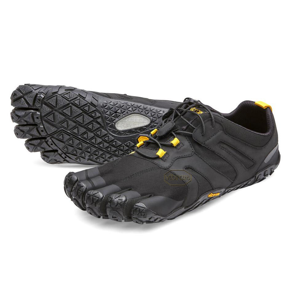 Women\'s Vibram V-Trail 2.0 Running Shoes Black / Yellow | CA_Y51