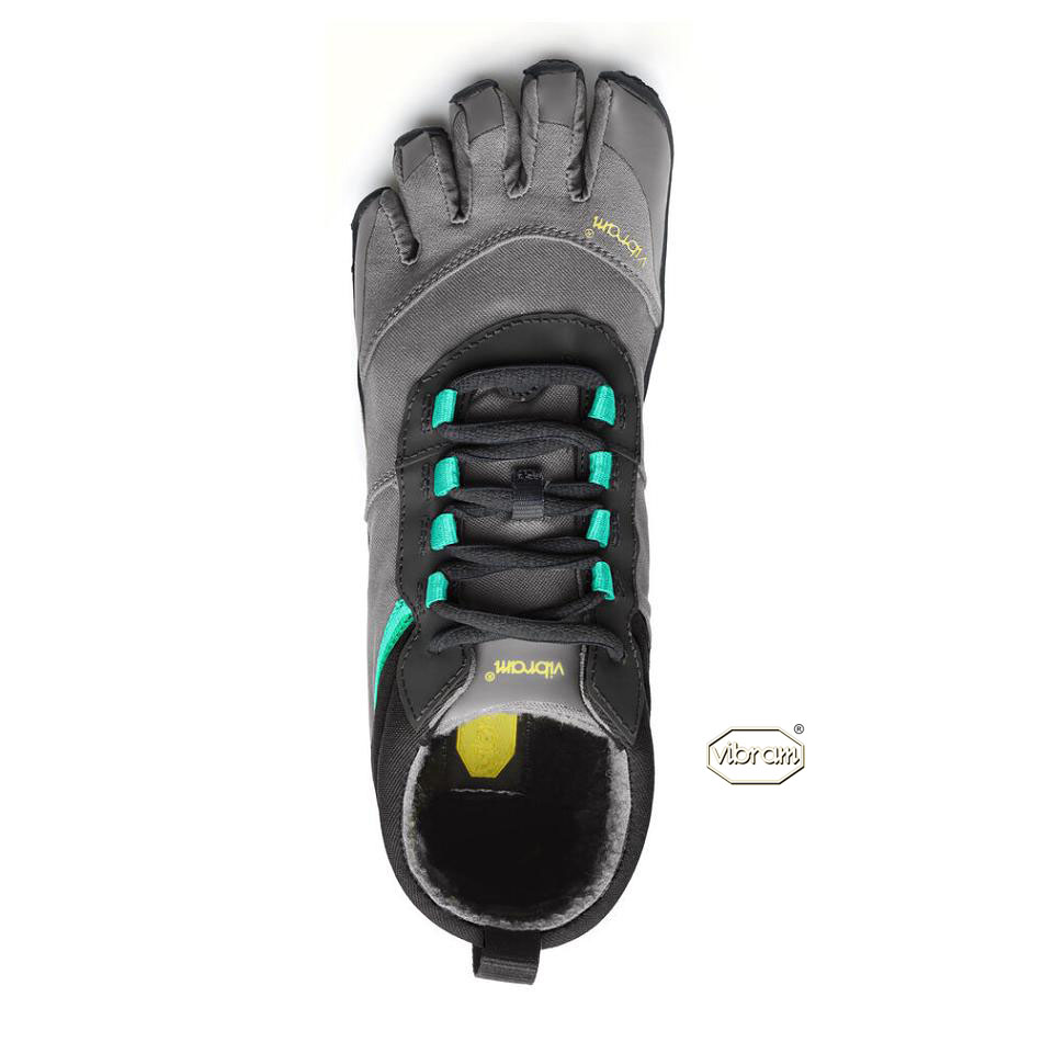 Women's Vibram V-Trek Insulated Casual Shoes Black / Grey / Green | CA_R49