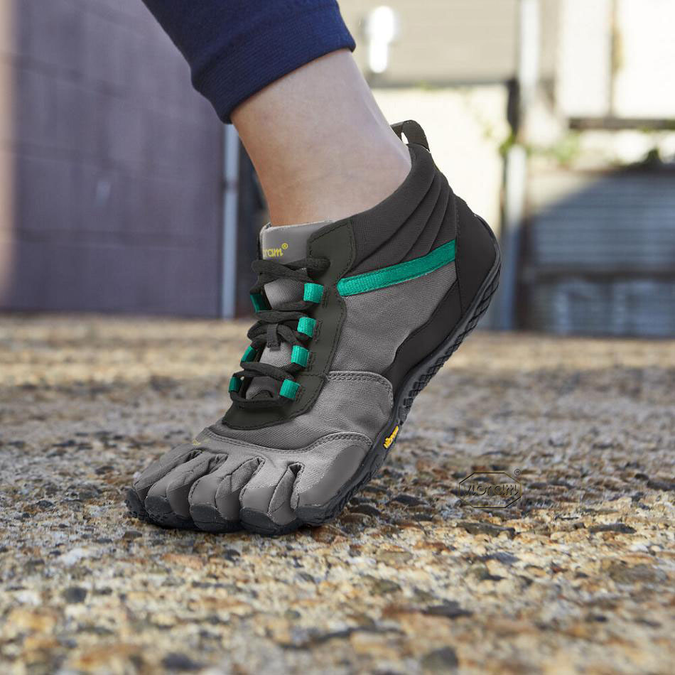 Women's Vibram V-Trek Insulated Casual Shoes Black / Grey / Green | CA_R49