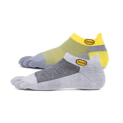 Men's Vibram 5TOE No Show 2 Pack Socks Light Grey / Yellow Grey | CA_Q01